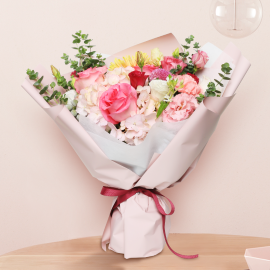핑크 혼합 꽃다발 · 약 45cm 상품 이미지